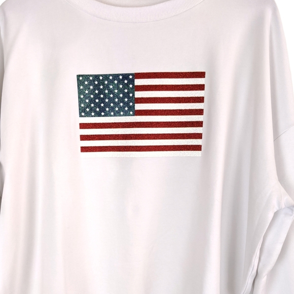 Beach Riot American Flag White Sweatshirt - Picture 5 of 9